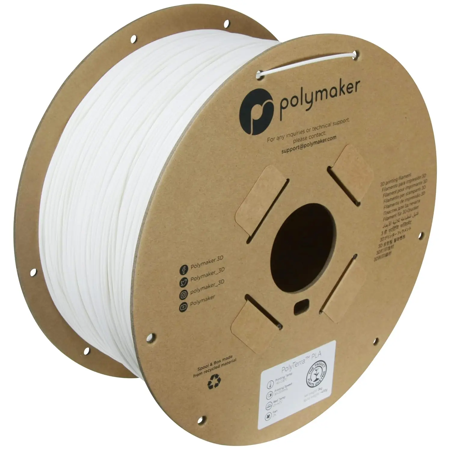

Matte PLA Filament 1.75mm 3kg, Cotton White, 3D Printing Material