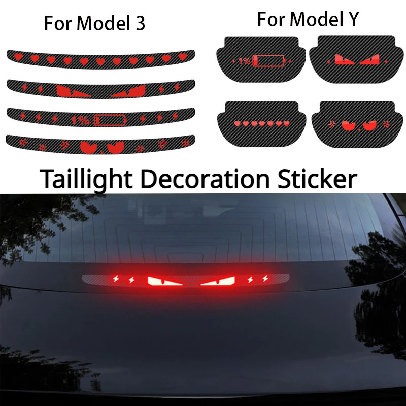 Taillight Sticker for Tesla Model 3 Y High Mounted Brake Light Projection Board Decoration Sticker Car Exterior Accessories 2023