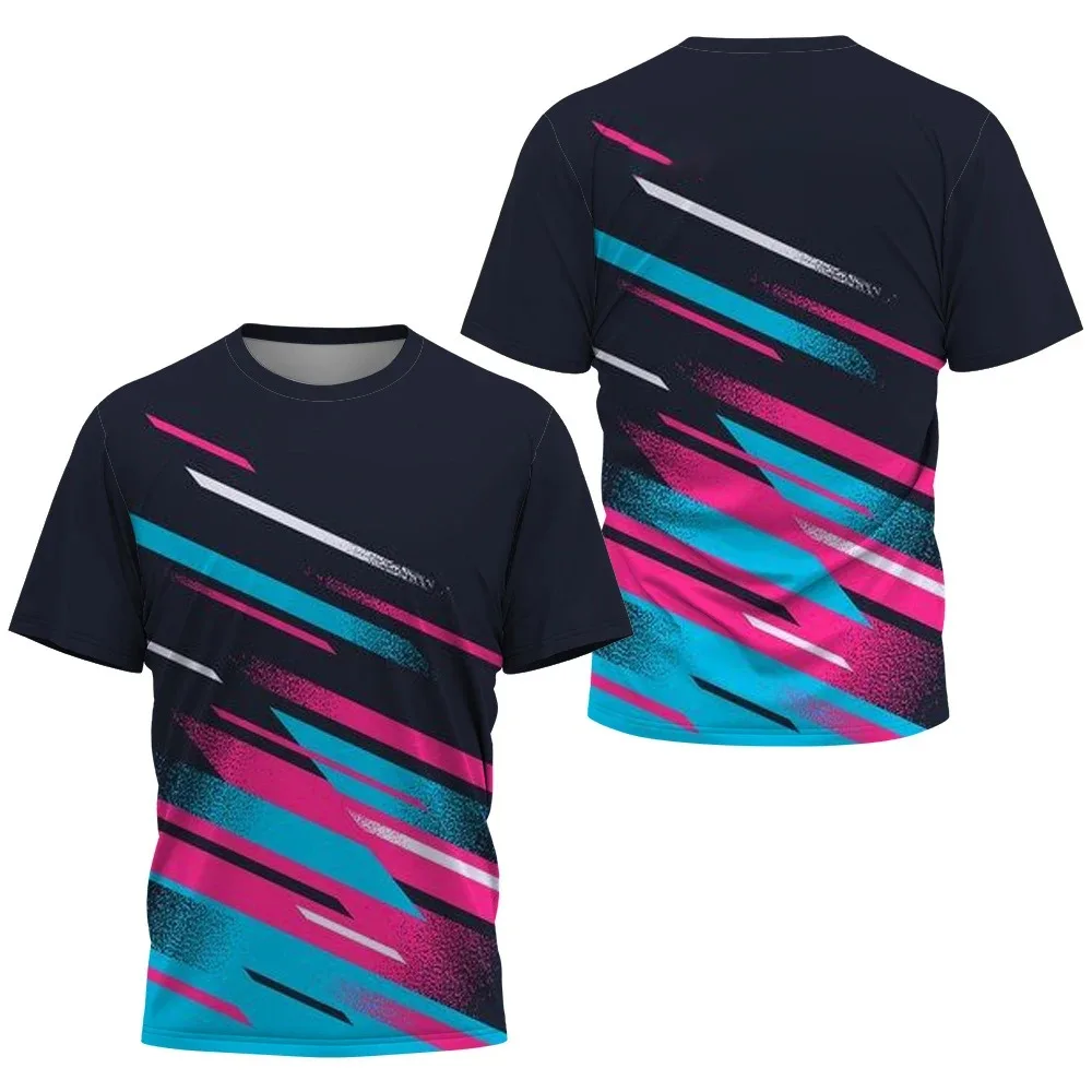 Mens T Shirt Gym Badminton Tennis Sportswear Men Fashion Print Training Clothing Summer Daily Running O-Neck Sports T-Shirts Top