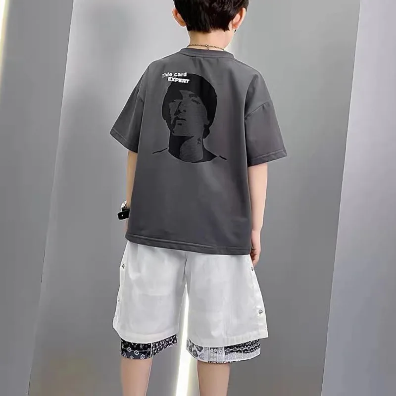 Pantalones de verano para niños, ropa para niños, baile callejero Hip-hop, tendencia urbana explosiva, pantalones cortos de cinco puntos