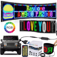 LED Matrix Pixel Panel LED Message Display for Car USB 5V Scrolling Sign Animations Text, Bluetooth APP Control Flexible Screen