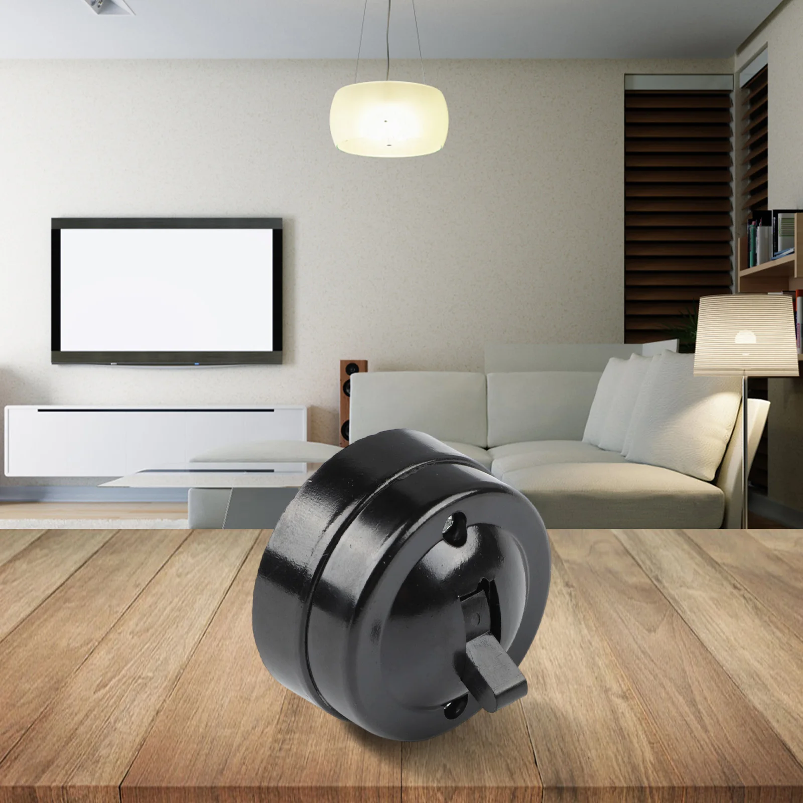 Single Control Switch Round for Easy Install Home Decoration Household Light Switch Retro Retro Style Black Single