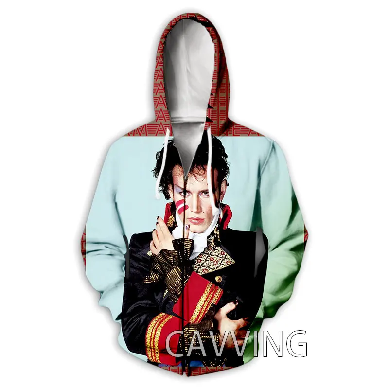 New Fashion Women/Men's 3D Print  ADAM ANT  Zipper Hoodies Zip Up Hooded Sweatshirts Harajuku Hoodie Hip Hop Sweatshirts