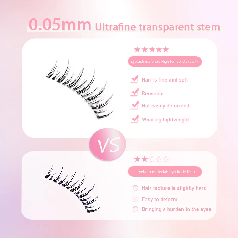 Anjosirma 5 Paare natürliche flauschige falsche Wimpern wispy Wimpern 3d Volumen Streifen Wimpern locken gefälschte Wimpern mit klaren Wimpern