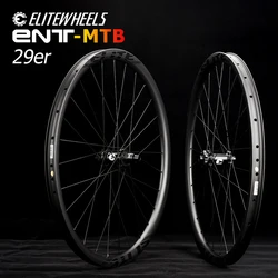 ELITEWHEELS 29er MTB ruedas de carbono ultraligeras 28mm de ancho 24 de profundidad llantas de bicicleta de montaña M11 juego de ruedas de carbono con cubo de tracción recta