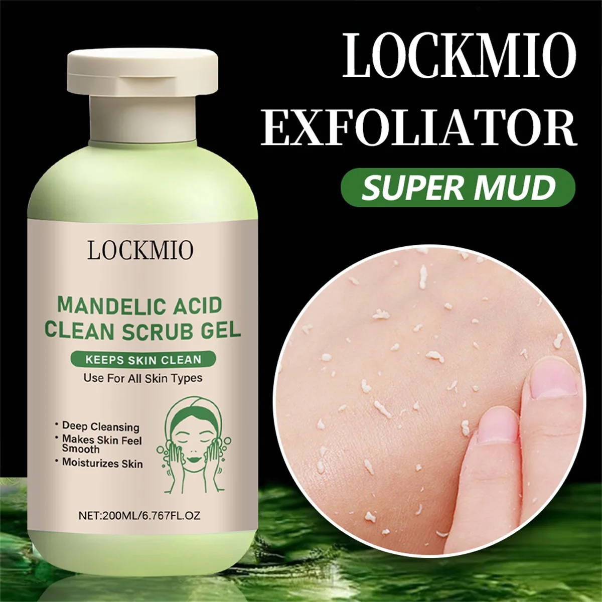 Mandelic Acid Clean Scrub Gel Sanftes Peeling Dead Smooth Skin Care Product Deep Clean Scrub Verbessert das Aussehen der Gesichtstextur