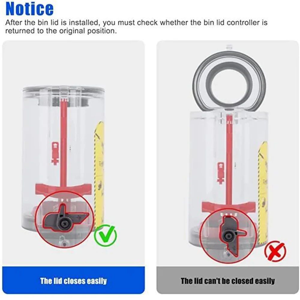 Dust Bin base Lid Replacement for Dyson V10 V11 SV12 SV14 SV15 Vacuum Cleaner Bin Cap Base Parts with Sealing Ring