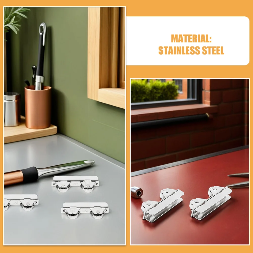 20 قطعة بكرات باب منزلق من الفولاذ المقاوم للصدأ خزانة عرض أملس وهادئة أثاث بكرة بديلة نافذة خزانة زجاجية #4