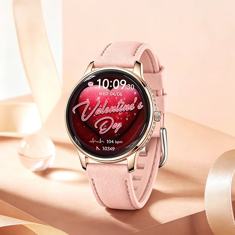 Diamond Fashion Smart Watch Ladies 466*466 HD Screen Heart Rate Blood Pressure BT Call Smartwatches Women For Android IOS