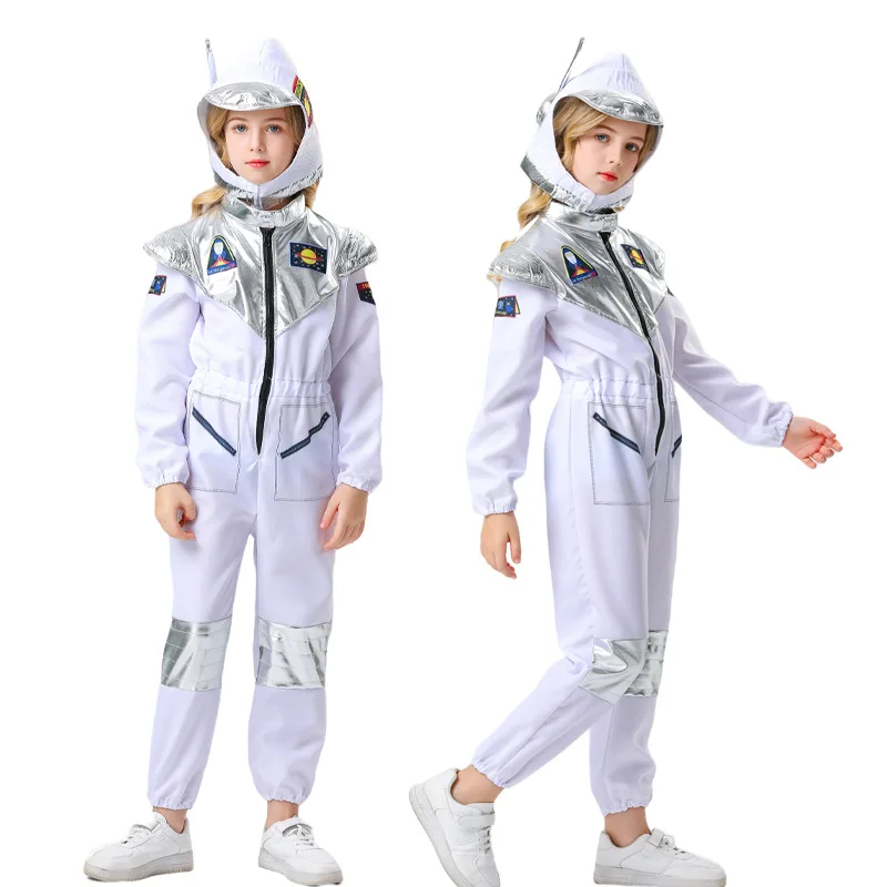 

Boys Astronaut Costume Kids Space Pilot Jumpsuit With Helmet Space Dress Up Cosplay Birthday Gifts