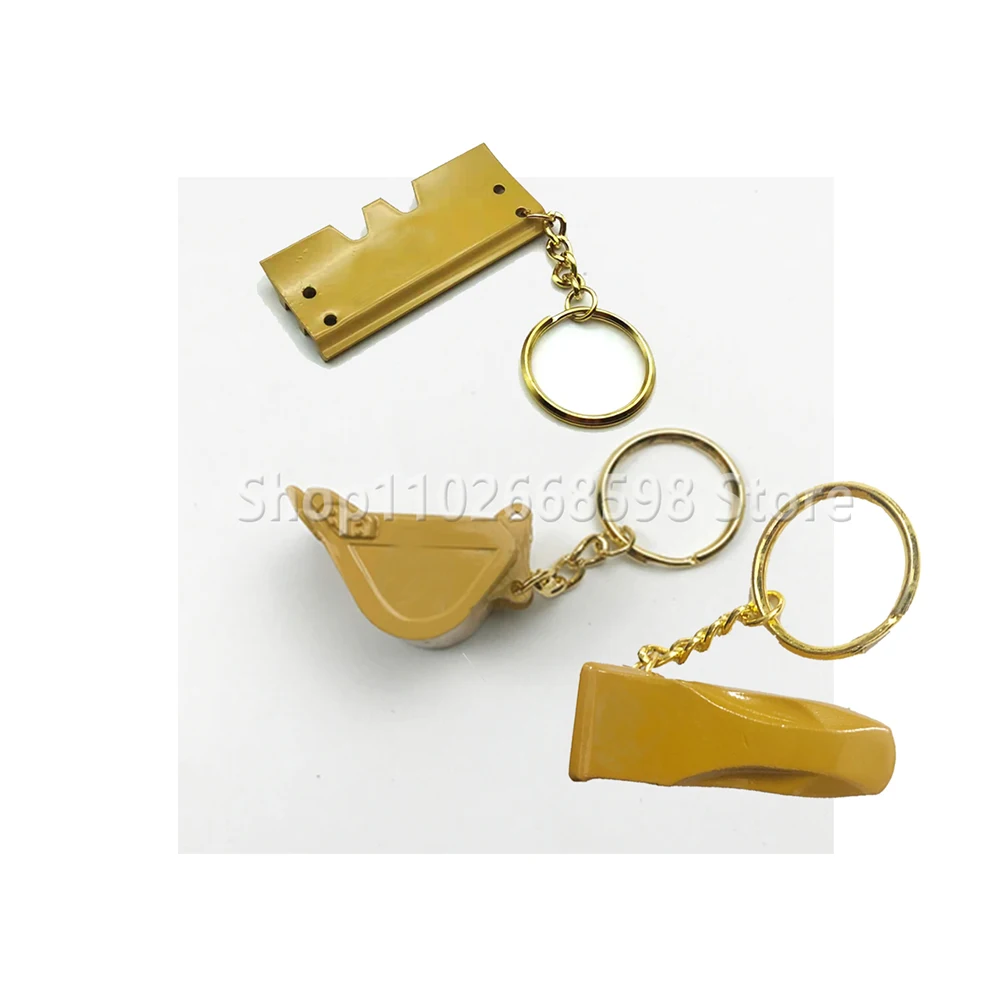 Excavator Keychain For Hitachi Komatsu Sany Chain Plate Excavator Bucket Teeth Keychain Metal Pendant