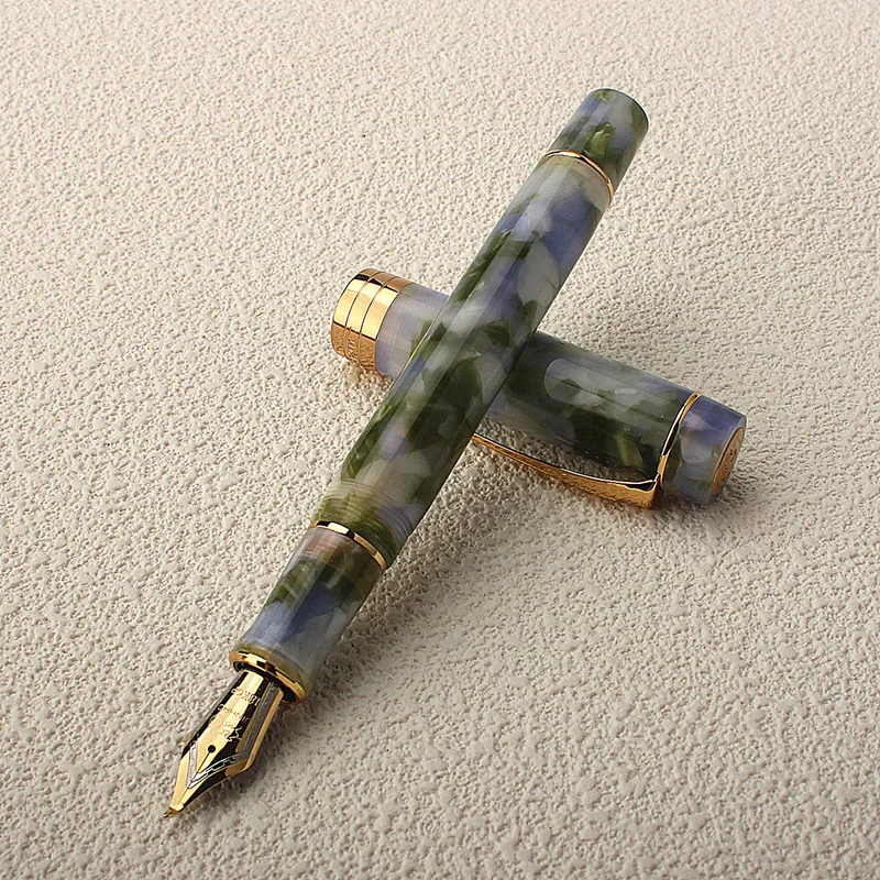 Jinhao século 100 série caneta fonte multi cor barril acrílico fino nib ouro guarnição escritório negócio assinatura escola