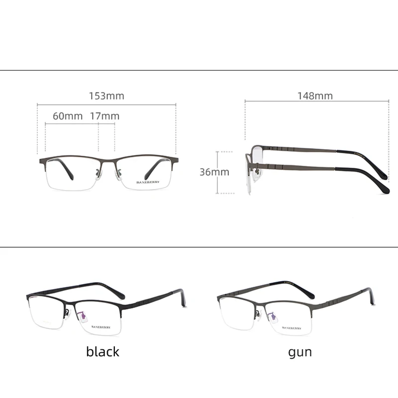 Reven Jate 71111 Optical Glasses Large Size Pure Titanium Frame Prescription Eyeglasses Rx Men Glasses Eyewear for Big Face