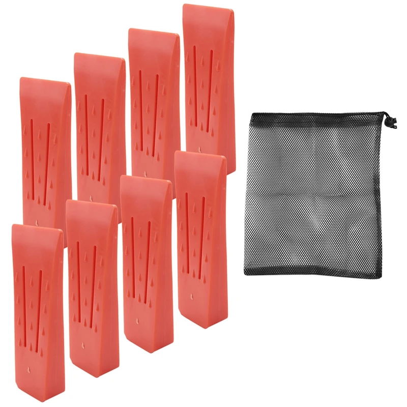 

8 Pieces 5.5 Inch Tree Felling Wedges Spiked Wedge Plastic Wedge Logging Tool With Storage Bag For Tree Cutting Bucking