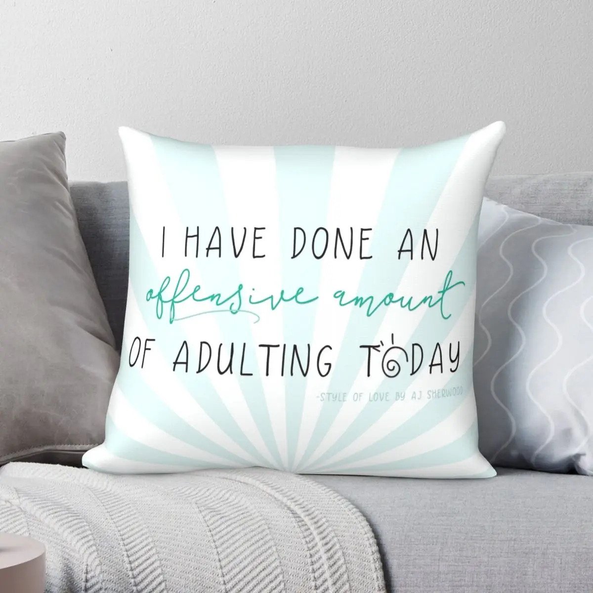 Offensive Amount Of Adulting Of Love Pillowcase Polyester Linen Velvet Printed Zip Decor Throw Pillow Case Car Cushion Cover 18