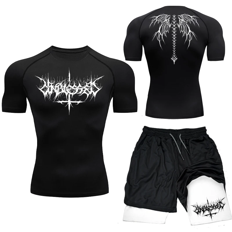 Camiseta de compresión para hombre con estampado de Anime, camisetas deportivas de secado rápido para gimnasio, camisetas interiores atléticas para Fitness, camisetas elásticas, camiseta de verano para hombre