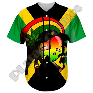 NEWMOFODE BOB MARLEY Rastafari Vintage Lion Reggae Tattoo Retro 3dprint Harajuku Sommer Baseballhemden 11 Hauptverkaufshirt X1 - №9