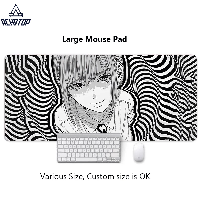 

Black White Anime Girl Mouse Pad Non-slip Gaming Mousepad Gamer Mouse Mat Game Mechanical Keyboard XXL Desk Mat