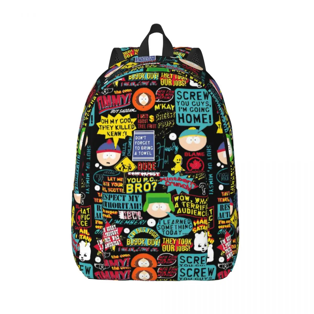 

Рюкзак SouthsPark с цитатами для мужчин и женщин, модный студенческий рабочий рюкзак, холщовые сумки для ноутбука, уличные сумки