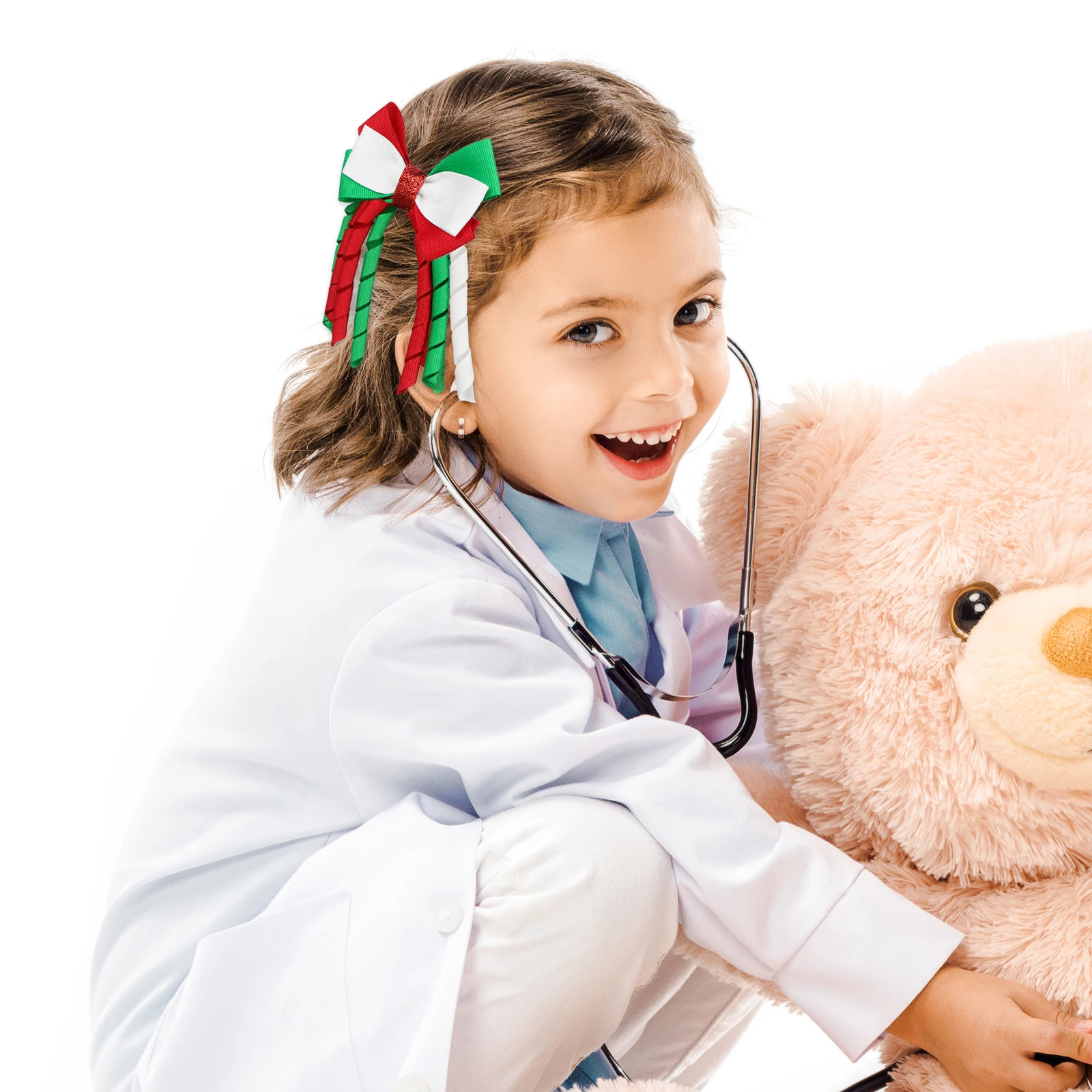 

2pcs Ribbon Bow Clips Large Christmas Hair Accessories Women Holiday Christmas Bow Clips Party Decorations Hairstyle