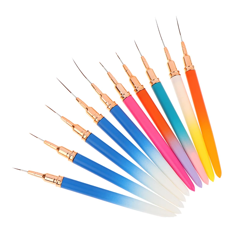 5 Stuks Nail Art Pennen Detail Liner Brush Nail Gereedschap Lange Lijnen Tekening Liner Brush UV Gel Polish Schilderen Maten 5/8/12/20/25mm