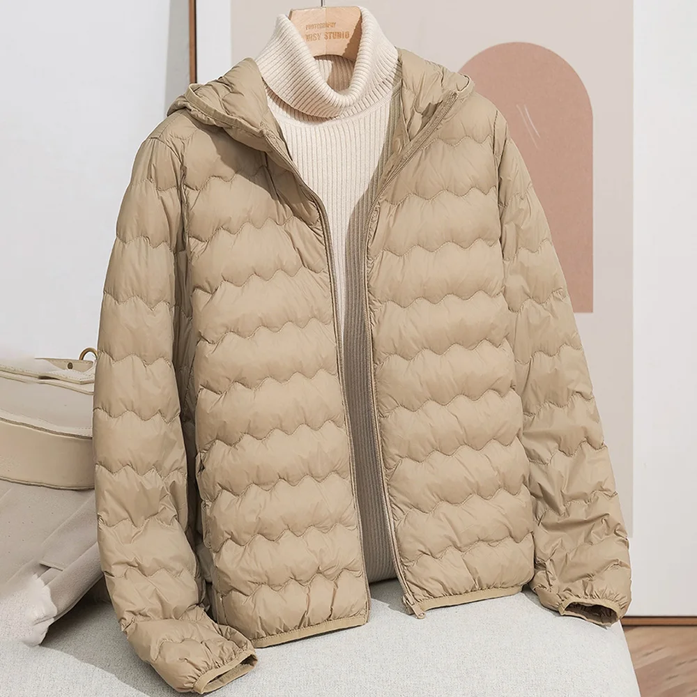 Piumini da donna leggeri Autunno Inverno Piumini oversize casual larghi a maniche lunghe con cappuccio all'interno esterno Capispalla caldo