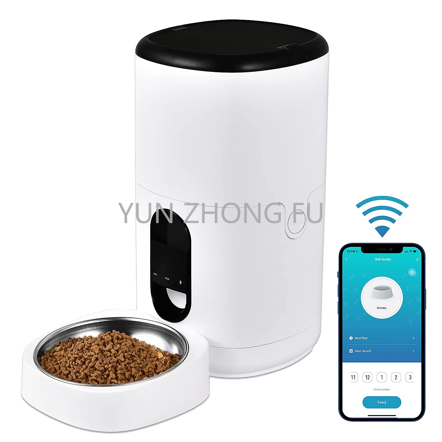 

Video Pet Feeder Mobile App Control Timing Quantitative Cat and Dog Food Intelligent Automatic Feeding Machine 4L