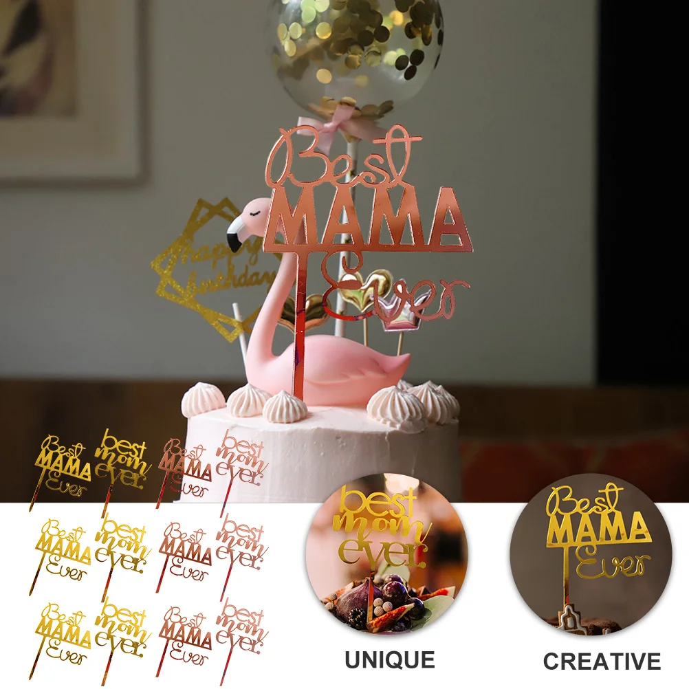 

20Pcs Crown Heart Decor Cake Picks Mother's Day Cupcake Toppers Handmade Cake Decorations Mother's Day Cupcake Topper