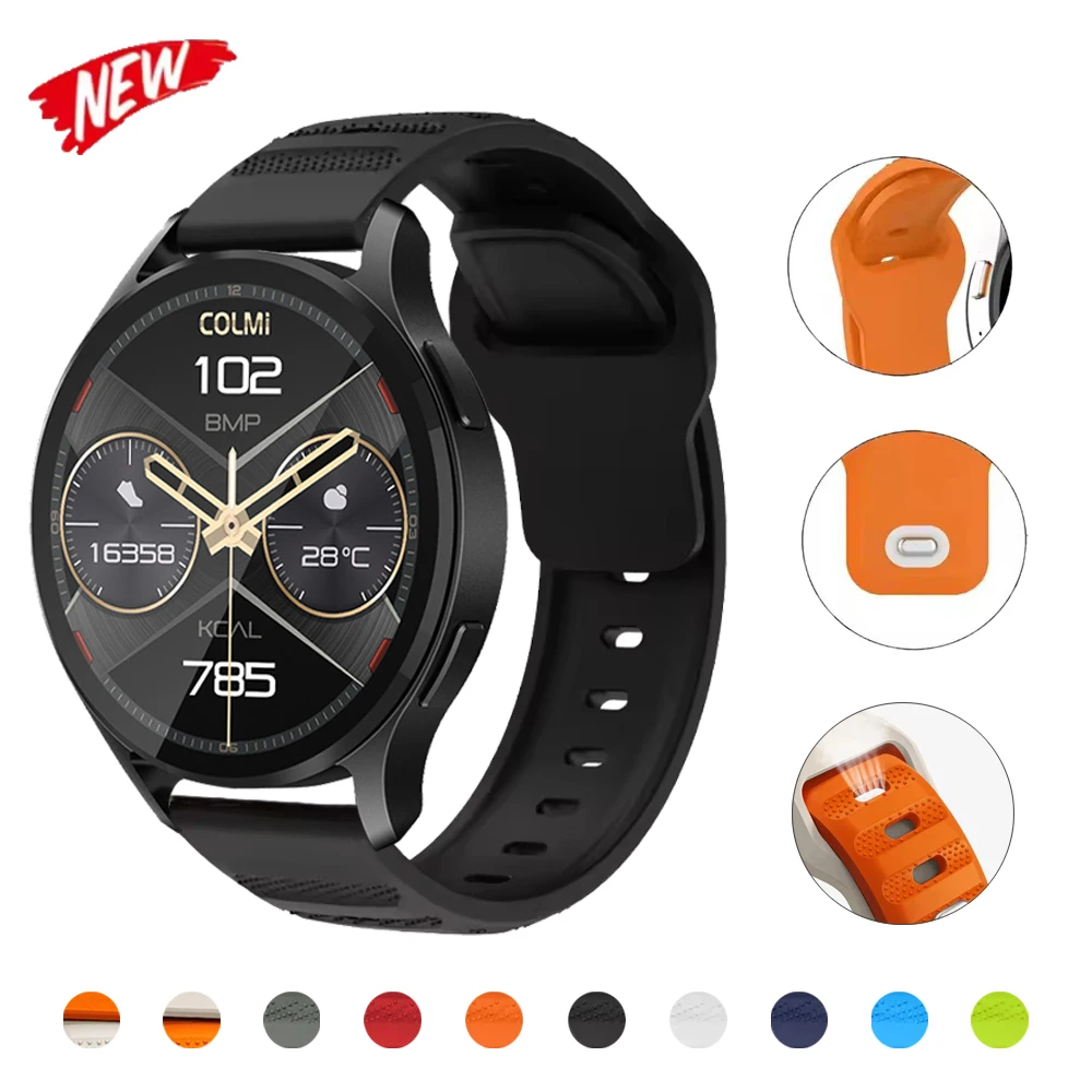 20mm 22mm Silicone Band for COLMI I28 Ultra/V73/C8 Max Watch Strap for COLMI P28 Plus/M42/C81/I31/P71 Bracelet Watch Accessories