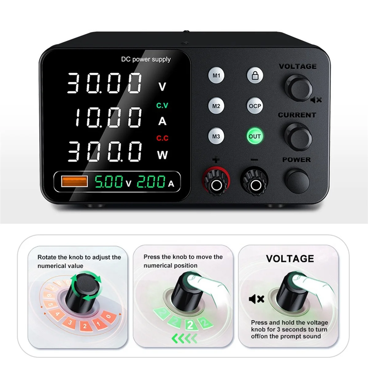 

Лабораторный источник питания 30 В, 10 А для интерфейса Type-C (США)