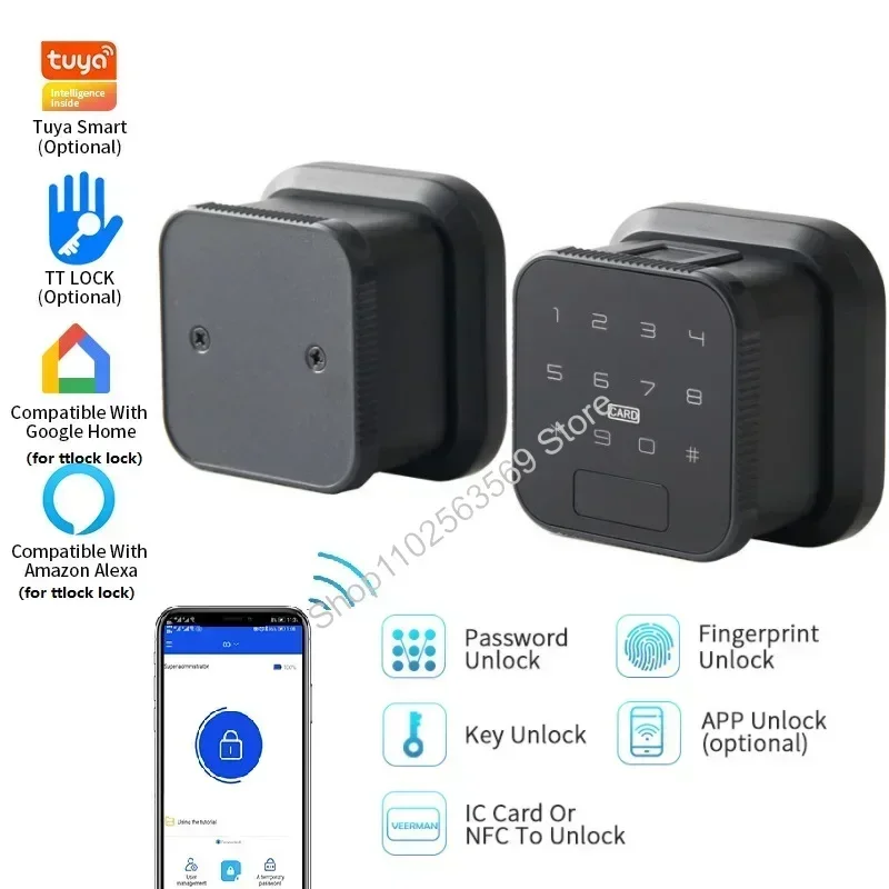 Tuya WIFI Smart Door Lock TTlock BLE Fingerprint Lock Fingerprint Password IC Card NFC Key APP Remote Unlock Electronic Lock