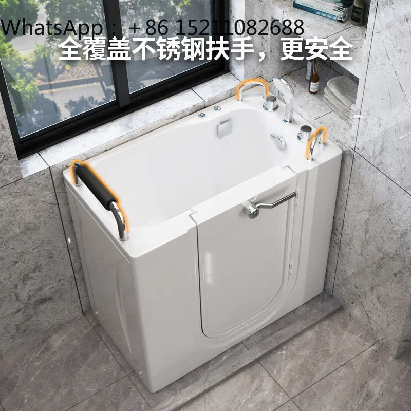 LLY special bathtub for the elderly, barrier-free walk-in side door type deep bubble acrylic massage constant temperature home