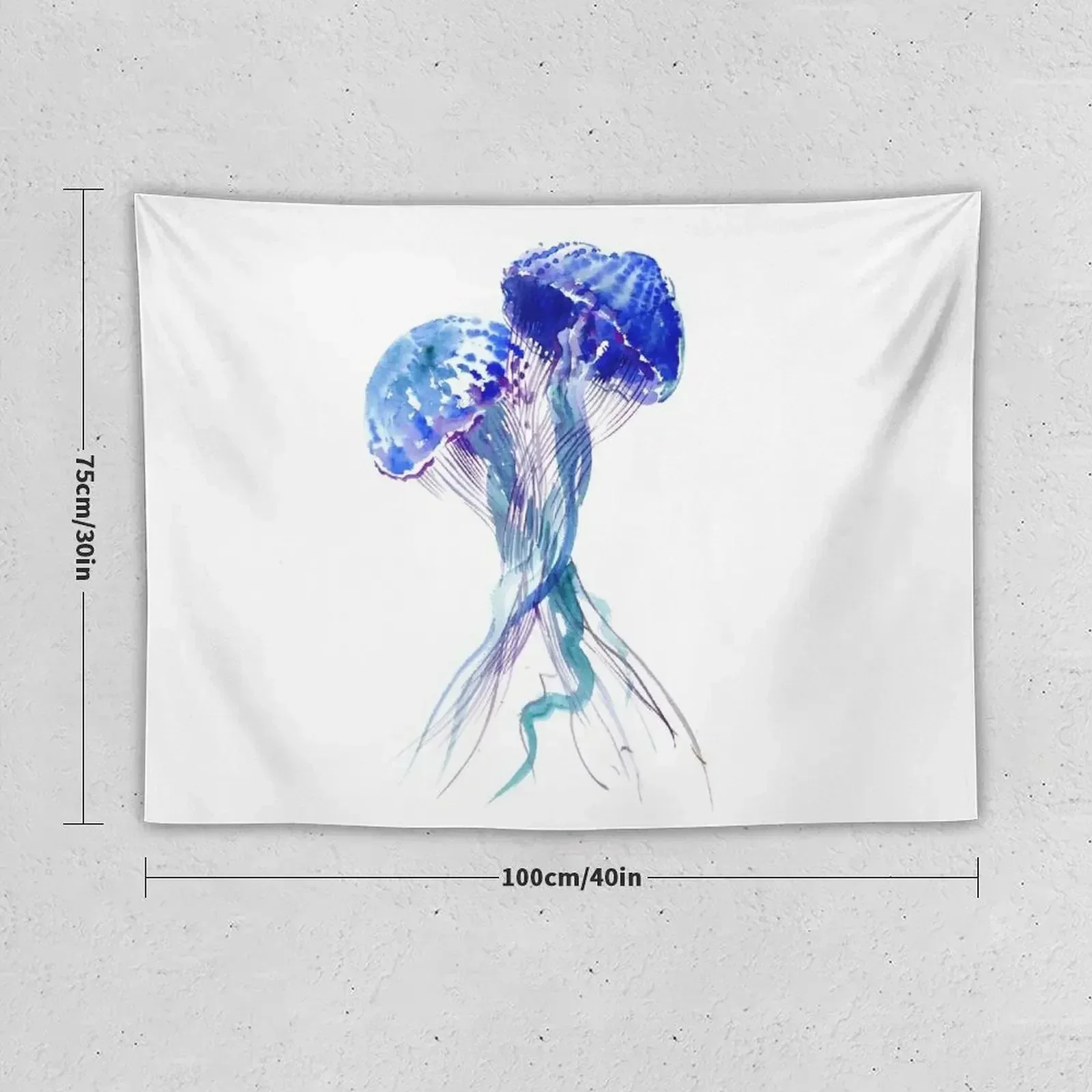 JellyFish, Blue Aqua decor Tapestry Room Ornaments Wall Deco Aesthetic Room Decor Korean Tapestry