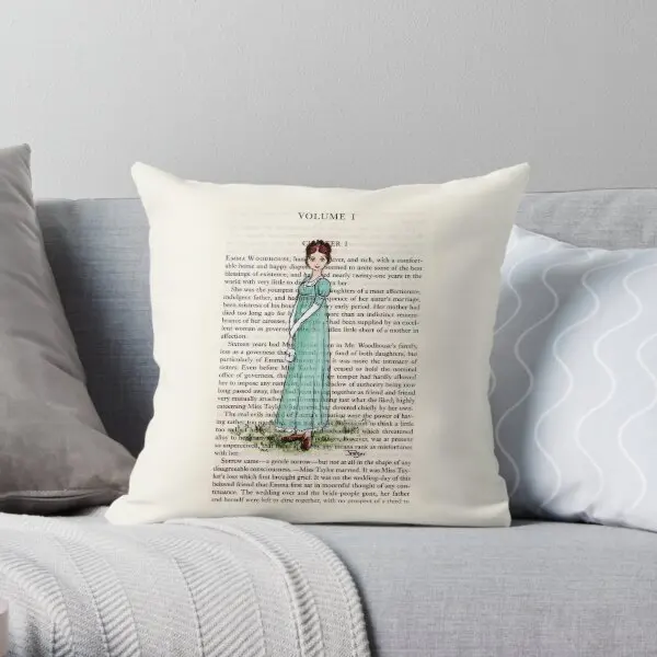 Jane Austen Emma  Printing Throw Pillow Cover Soft Cushion Decor Fashion Bed Decorative Bedroom Pillows not include One Side