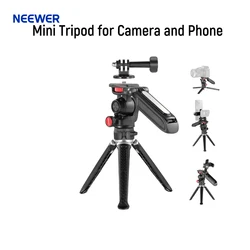 NEEWER Mini Tripod for Camera and Phone with Phone Holder Action Camera Adapter Selfie Stick Grip Compatible with iPhone GoPro