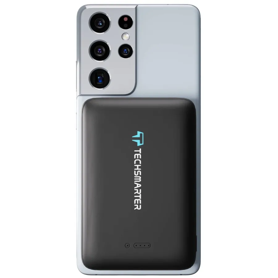 

Портативное зарядное устройство (Power Bank) 10000 мАч 18 Вт USB-C PD Qi с беспроводной зарядкой и противоскользящими присосками. Совместим с iPhone, Samsung Galaxy.