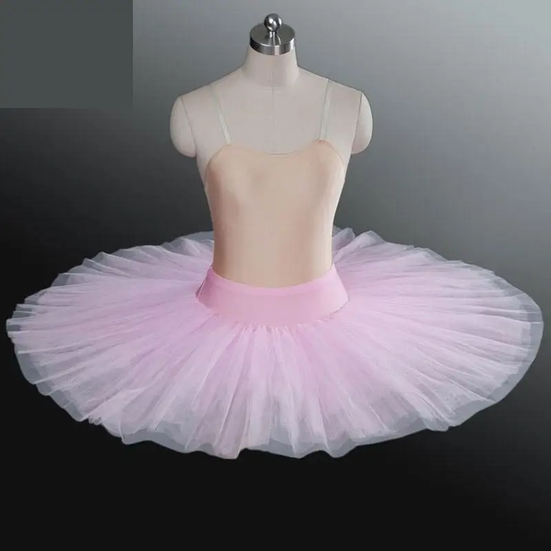 プロのバレエダンススカートプラッターパンケーキチュチュドレス女性女の子用ダンス衣装下着付き