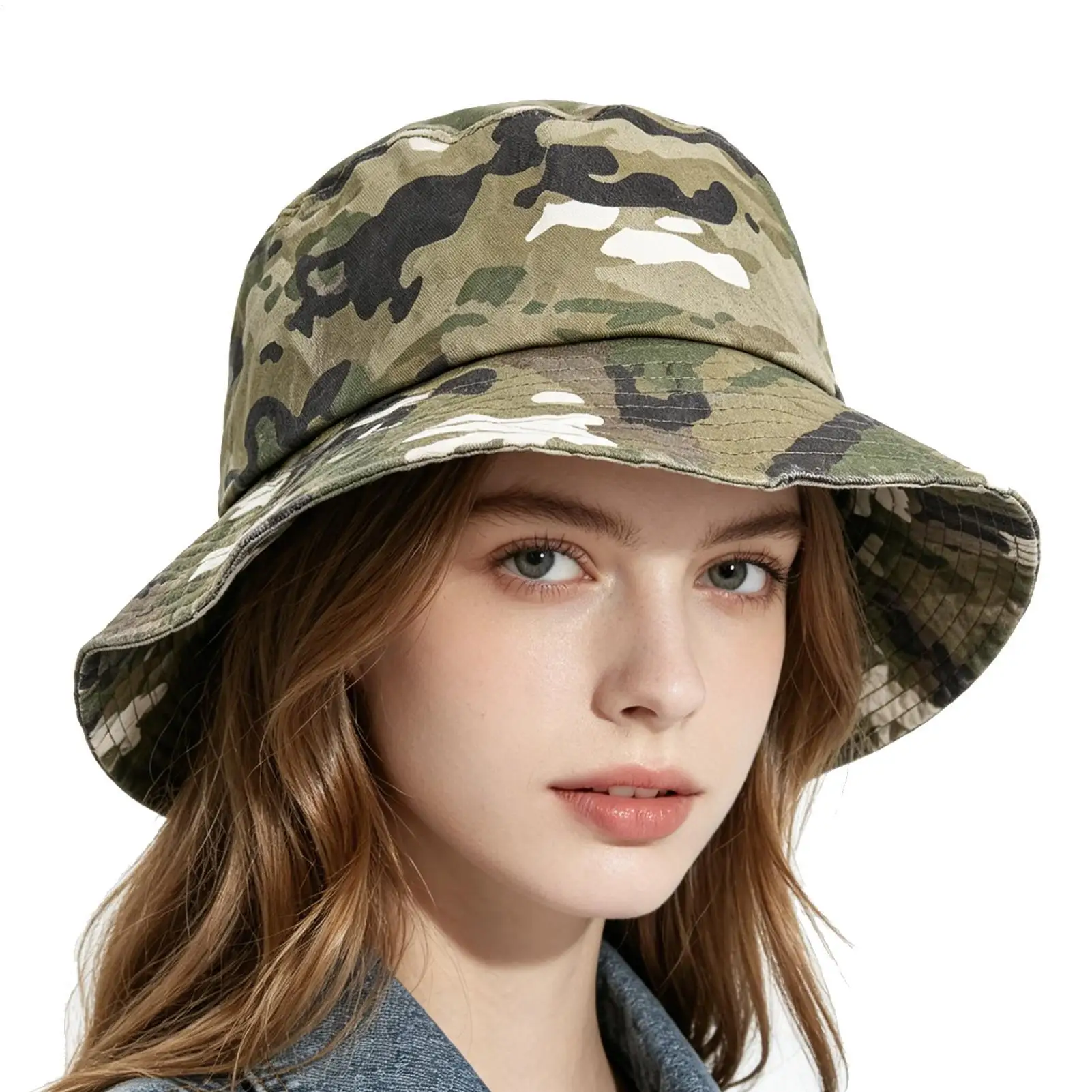 

Camouflage Bucket Hat Wide Brim UV Protection Sun Hat Breathable Outdoor Headwear For Camping Hiking Picnic Festival Travel