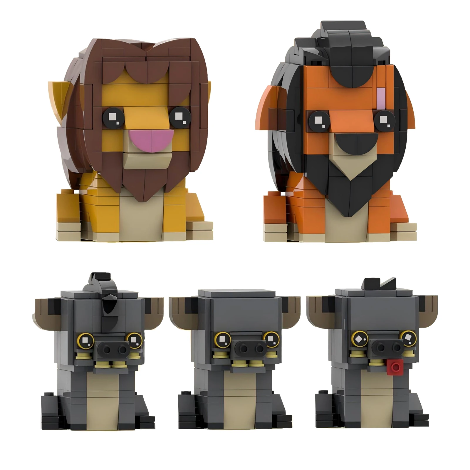 Anime Series Lion Cartoon Character Building Blocks MOC Forest King Knife Scar Assembly Model Puzzle Kids Toy Boy Birthday Gift