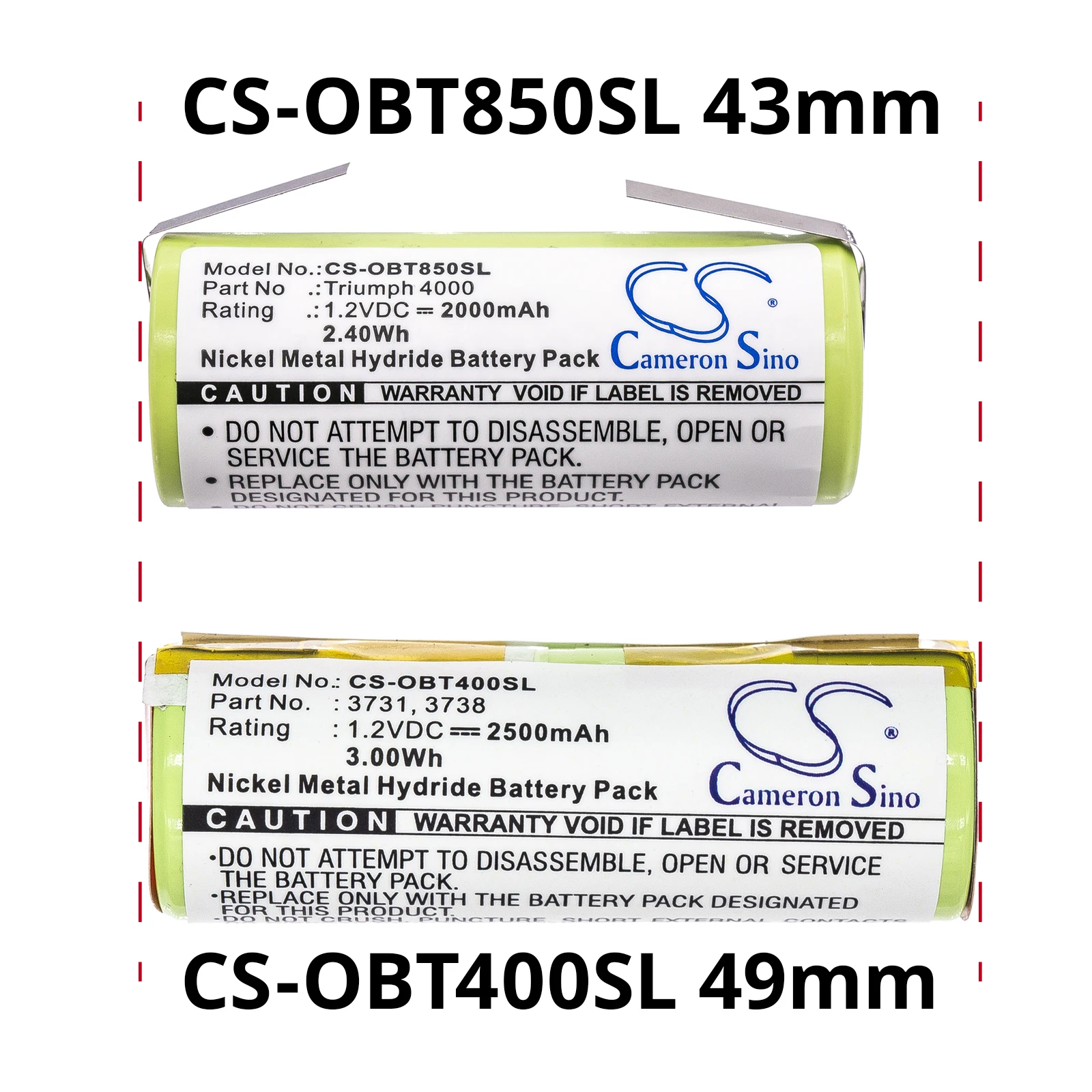 Bateria do elektrycznej szczoteczki do zębów 1,2 V/2000 mAh 3761,3762,3745 dla Oral-B Triumph 4000 (płać uwagę na rozmiar)