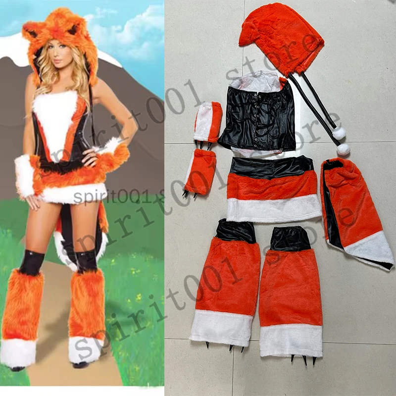 New Sexy Furry Wolf Girl Costume Wolf Women Costumes Halloween Furry Costumes For women Animal Costume Cosplay Christmas Costume