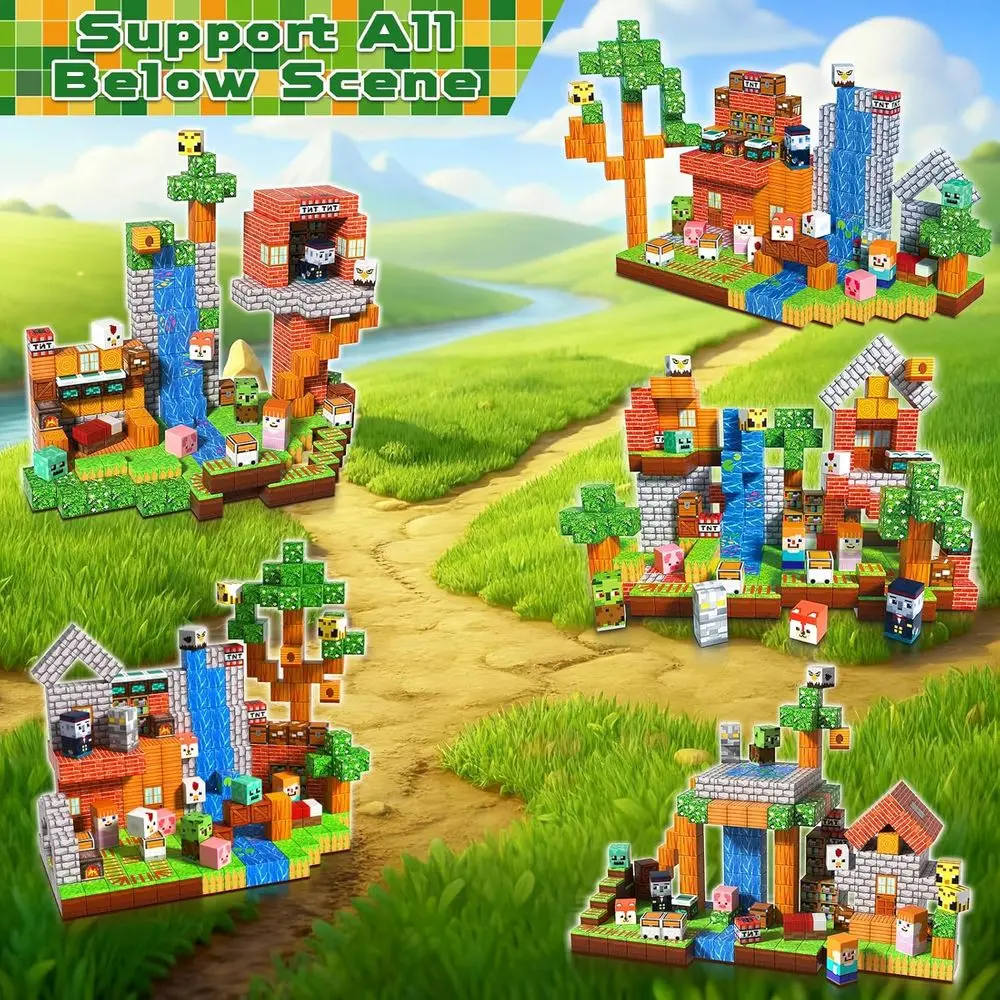 300-Piece Forest-Themed Magnetic Building Blocks for Kids, Strong Magnets, STEM Learning Toys for Ages 3+, Perfect for Boys and