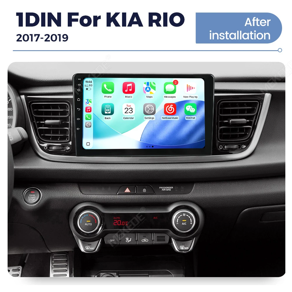 Linux System 1 DIN Wireless Carplay Android Auto Car Radio For Kia Rio Stonic YB 2016 - 2020 Multimedia Video Player GPS Stereo