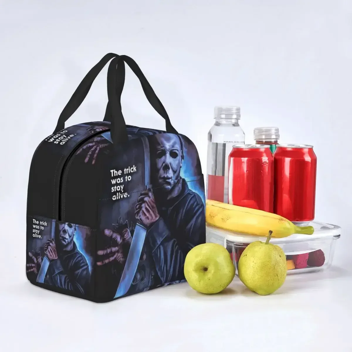 2023 New Michael Myers Halloween Horror Movie Resuable Lunch Box Waterproof Cooler Thermal Food Insulated Lunch Bag Office Work