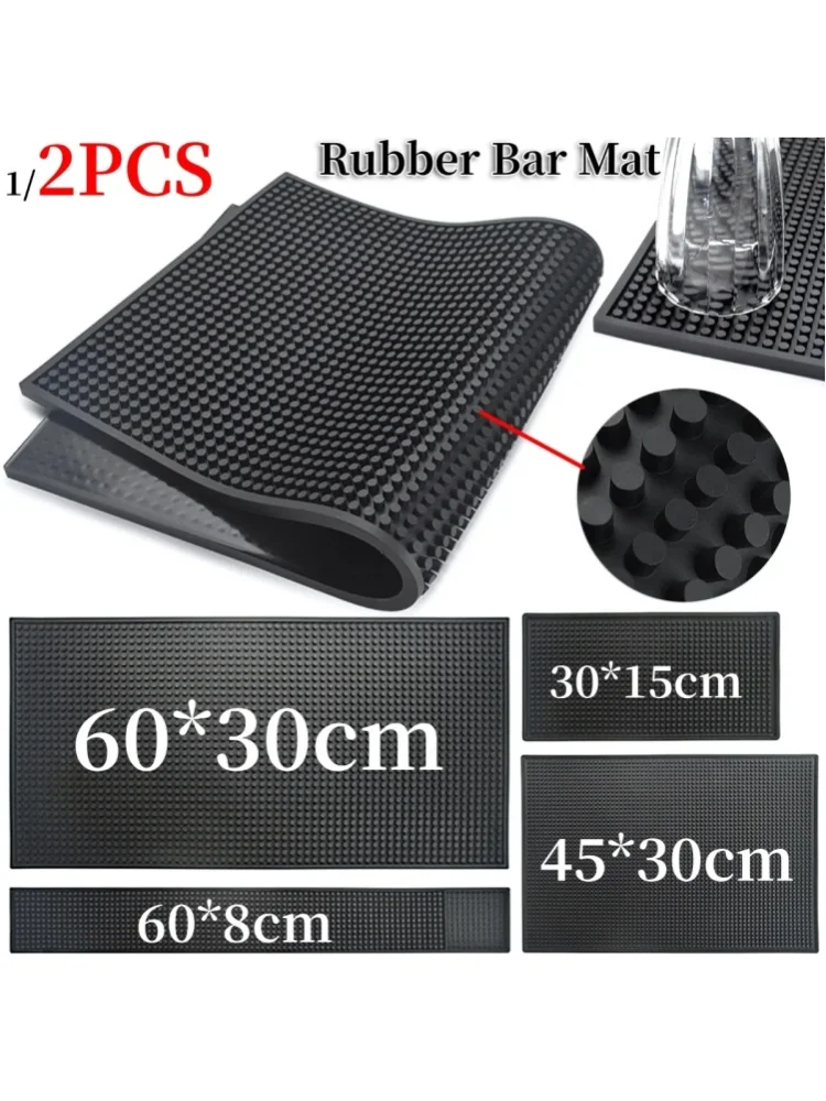 Bar-Matte aus Gummi, Kaffee-Bar-Matten, Rutschfeste PVC-Untersetzer, Wasserdichte Hitzebeständige Abtropfmatte für Bar, Café, Barista, Cocktail, Barkeeper