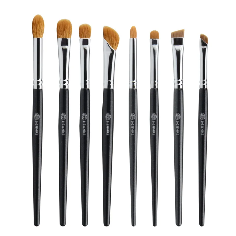 8pcs/set Goat Hair Basic Eyeshadow Makeup Brushes Eye Liner Make up Brush Bevel Shadow Contour Marten hair cosmetic tools