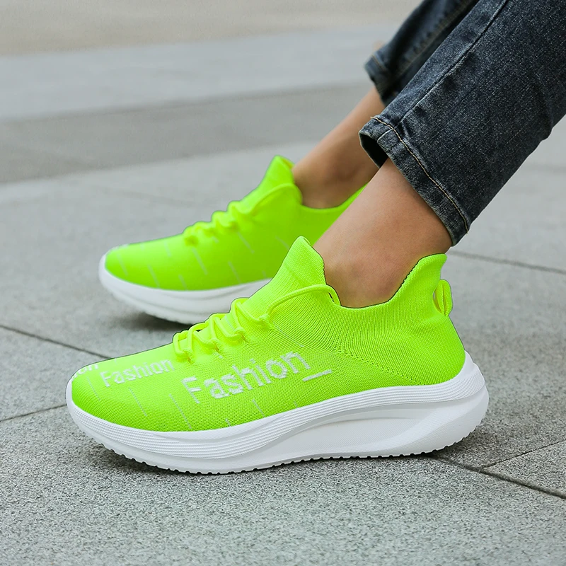 Men's Fashion Letter Sock Sneakers Breathable Mesh Platform Running Shoes Comfort Slip-On Casual Walking Trainers New Arrival