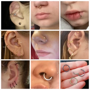 1 BUAH Cincin Lingkaran Hidung Segmen Berengsel Cincin Hidung Baja Bedah Wanita Cincin Clicker Septum Telinga Anting Anting Lingkaran Perhiasan Tindik 10 penjualan terbaik tindik tongkat pangeran albert - №