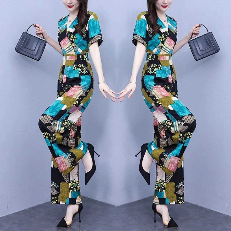 

Женский шикарный элегантный комбинезон с широкими штанинами, летний новый стиль 2026, с завышенной талией, стройнящий силуэт