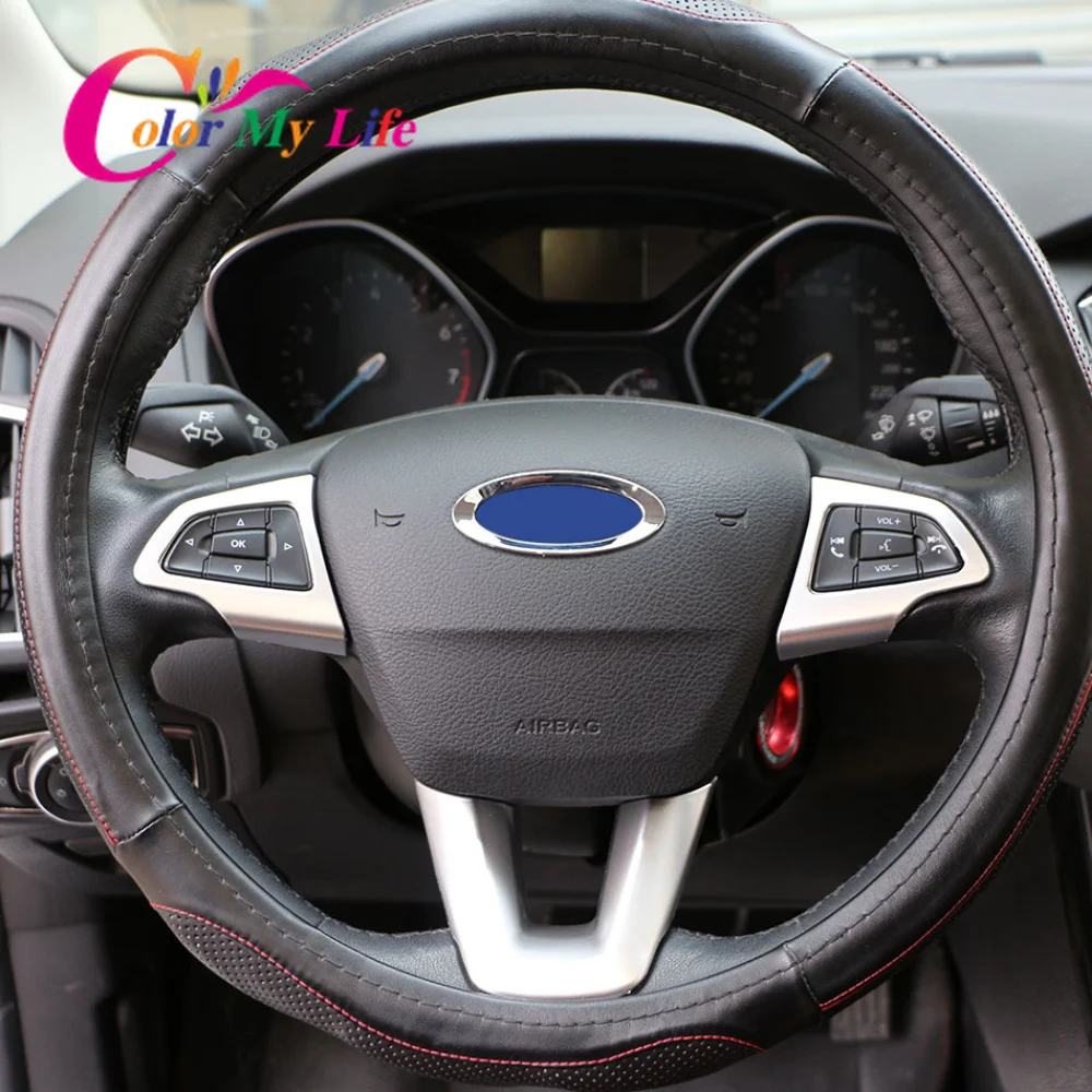 ABS Steering Wheel Button Panel Decoration Trim Sticker for Ford Focus 3 MK3 2015 - 2018 Car Stickers Accessories